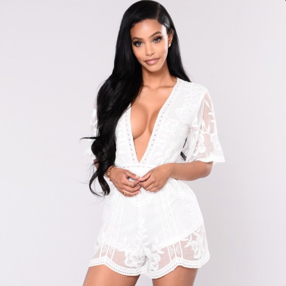 White Fashion Nova Romper